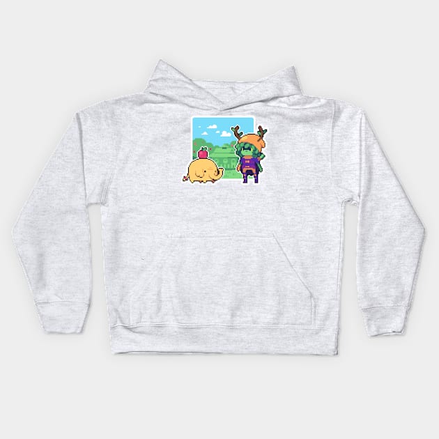 Tree Trunks and Huntress Wizard Kids Hoodie by Todo_Asano